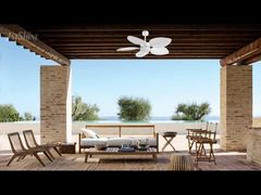 Ventilatore di soffitto tropicale decorativo con motore a corrente continua leggero ABS