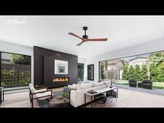 Ventilatore da soffitto in legno massello da 52 pollici, motore DC silenzioso, design moderno per soggiorno e camera da letto