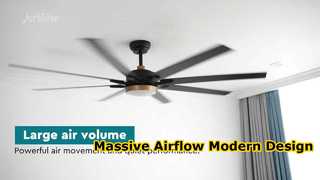 Ventilatore da soffitto moderno a 8 pale da 65 pollici con luce LED