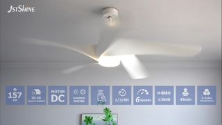 Ventilatore da soffitto moderno bianco da 62 pollici con luce a LED Recensione
