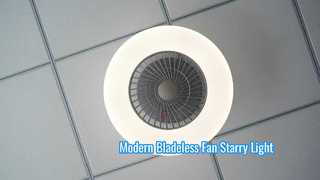 Moderno ventilatore da soffitto senza lama da 24 pollici con luce LED stellata
