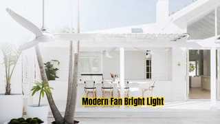 Ventilatore da soffitto moderno bianco da 52 pollici con luce