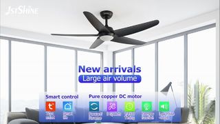 Moderno ventilatore da soffitto nero da 52 pollici con luce a LED