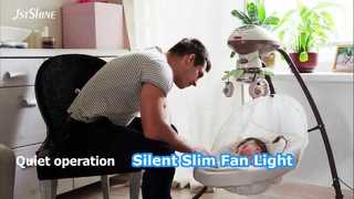 Ventilatore da soffitto DC silenzioso, moderno, ultra sottile, luce LED