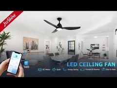 Ventilatore da soffitto da 52" nero opaco, motore DC silenzioso e silenzioso