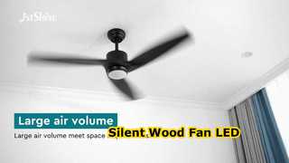 Ventilatore da soffitto moderno in legno nero a LED