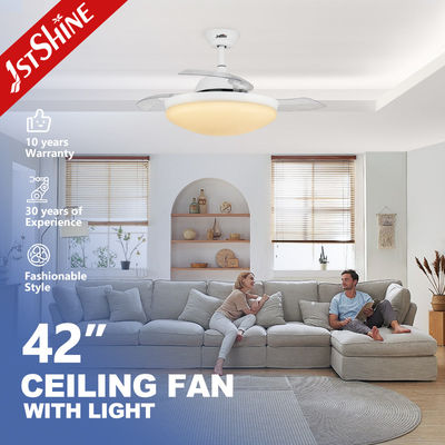 comprare Controllo Wifi intelligente Piccolo ventilatore di soffitto a luce LED invisibile per camera da letto 42 pollici fabbricazione online