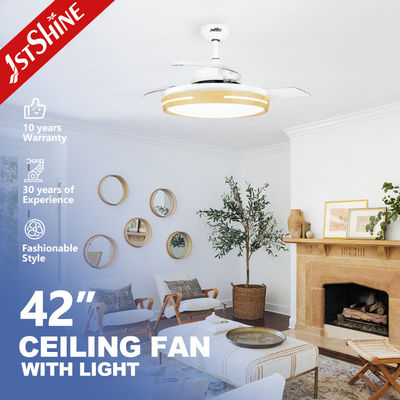 comprare Luce ventilatore di soffitto acrilico metallico da 42 pollici con motore di rame puro e telecomando fabbricazione online