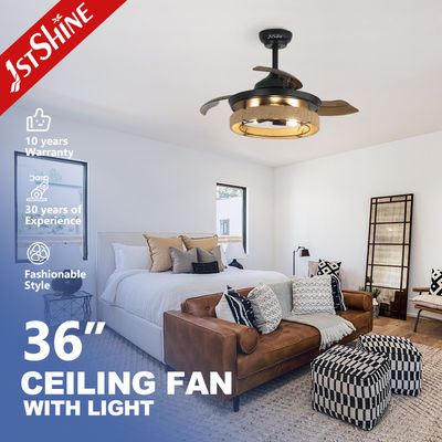 comprare Cage di corda lampada nascosta soffitto ventola luce con motore a controllo remoto DC fabbricazione online