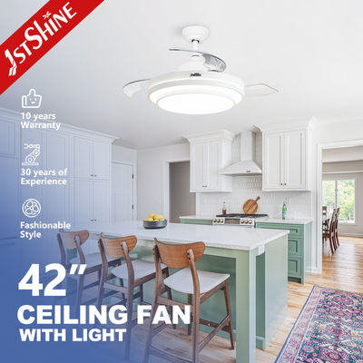 comprare Ventilatore di soffitto retrattile per camera da letto con luce a LED dimmabile a 3 colori fabbricazione online