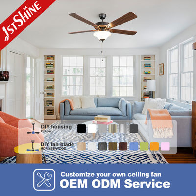 comprare Ventilatore di soffitto retro di tendenza Nuovo 5 lame MDF con luci tradizionale catena di trazione fabbricazione online