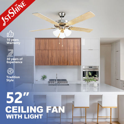 comprare Ventilatore di soffitto a motore AC metallico classico con lame di compensato leggere 5 fabbricazione online