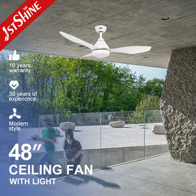 comprare Ventilatore di soffitto a 3 colori a sorgente luminosa a LED con motore a corrente continua a risparmio energetico e pale bianche fabbricazione online