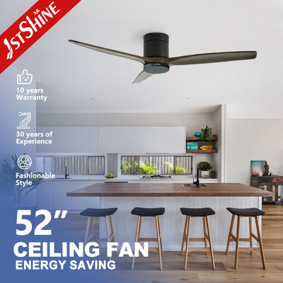comprare 3 lame di legno ventilatore di soffitto basso profilo silenzioso risparmio energetico motore a corrente continua flush montaggio 52 pollici fabbricazione online
