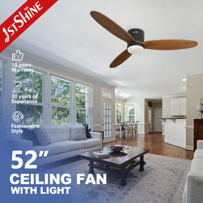 comprare Ventilatore di soffitto a LED a 6 velocità dimmabile da 52 pollici con 3 lame di legno massello fabbricazione online