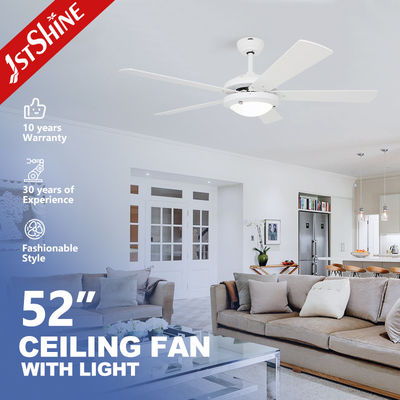 comprare Ventilatore da soffitto bianco da 52 pollici con luce a LED e catena di trascinamento 1stShine fabbricazione online