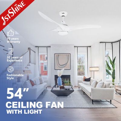 comprare Ventilatore da soffitto bianco da 52 pollici a risparmio energetico con luce LED 3CLR e 3 pale in plastica ABS fabbricazione online