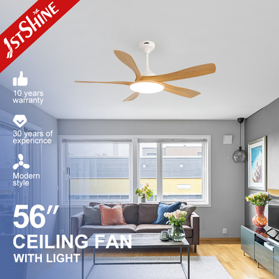 comprare 56-Inch Ceiling Fan with LED Light – DC Motor, 5 Blades, Acrylic Lampshade fabbricazione online