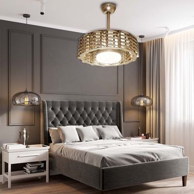 1stshine Home Office Ventilatore di soffitto lussuoso decorativo inverter a corrente continua senza spazzole con luce a LED
