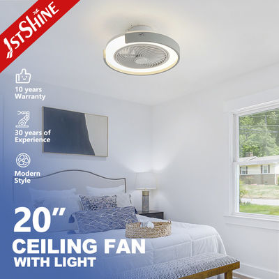 Ventilatore di soffitto a LED rotondo da 20 pollici con opzioni di alto flusso d'aria a 360 gradi e temperatura del colore