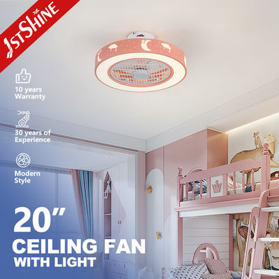 Ventilatore da soffitto a livello del supporto LED del tema dei bambini, ventilatore da soffitto rosa con il motore di CC