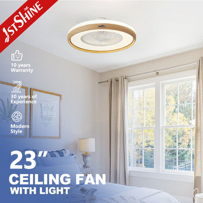 Ventilatore di soffitto a LED di design moderno da 23 pollici / OEM con motore a corrente continua e telecomando