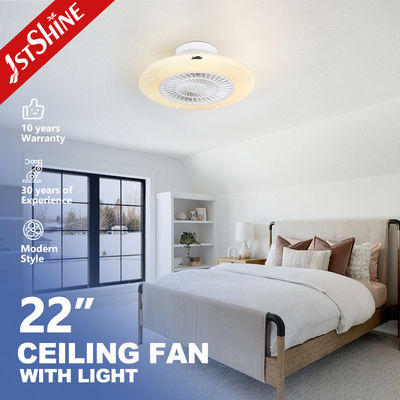 Moderno design ventilatore di soffitto a LED da 22 pollici con ombretto stellato e luce scure bianca