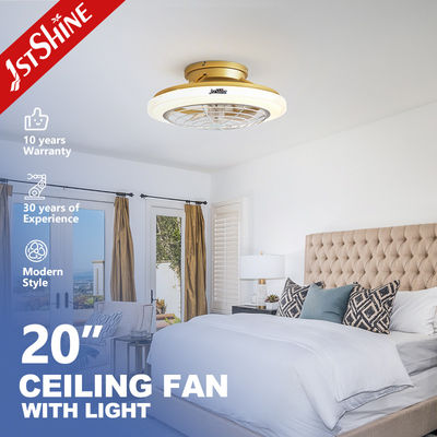 1stshine ventilatore da soffitto in oro a basso profilo da 20 pollici con luce a LED e interruttore di controllo della parete