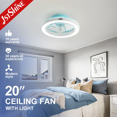 Buon prezzo Grande flusso d'aria ventilatore di soffitto a LED di finitura blu da 20 pollici per camera da letto design moderno in linea