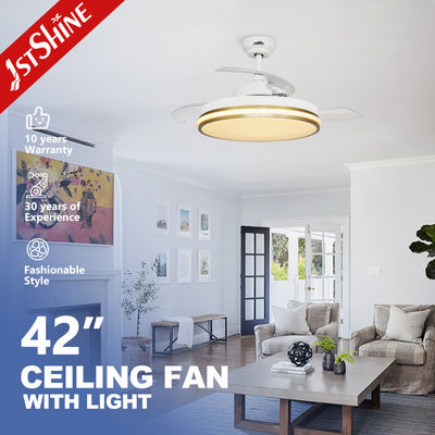 110-240V/50Hz-60Hz Home Hotel Office LED Ceiling Fan con lampada e lame retrattili