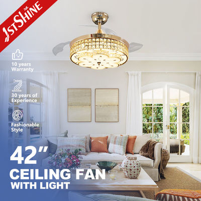 3000K Temperatura del colore 42 pollici LED ventilatore del soffitto con lame nascoste e design