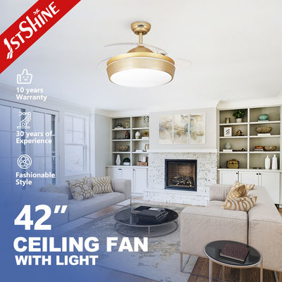 Ventilatore di soffitto trasparente con lame nascoste con luce a LED 1stshine Luxury European Design