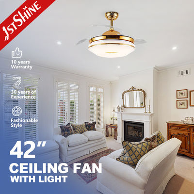 Lamelle nascoste ventilatore a LED da soffitto da 42 pollici da 60W per ridurre il rumore e decorare la casa in modo elegante