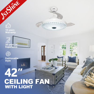Motore a corrente continua 230V Ventilatore di soffitto retrattile Luce Acrilica Lampada ombra