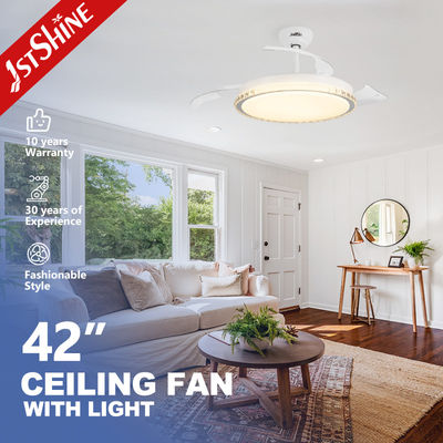 Ventilatore di soffitto a LED a motore a corrente continua con ombrello a miscela di colori e telecomando di 1stshine