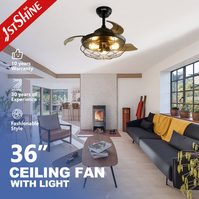 1stshine Decorativo Ventilatore di soffitto retrattile con telecomando e luce