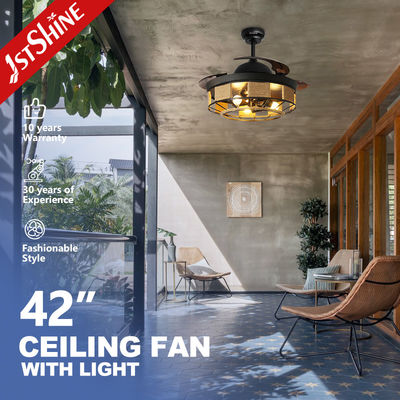 Controllo a distanza Motore a corrente continua lame acriliche ventilatore di soffitto retrattile per 1stshine Home Office