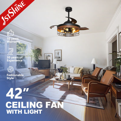 Ventilatore di soffitto decorativo retrattile a motore alternativo 65W con 5 kit di luci