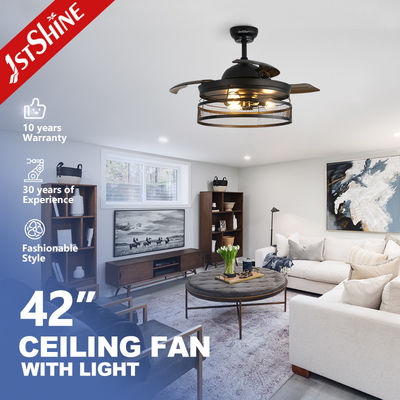 Controllo a parete 42 pollici Color nero PC lame Dimmabile Ventilatore di soffitto invisibile con luce a LED