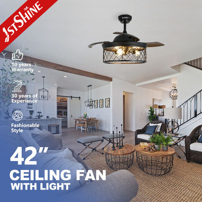 Disegno personalizzato 1stshine Ventilatore di soffitto con lame nascoste e luce LED in nero