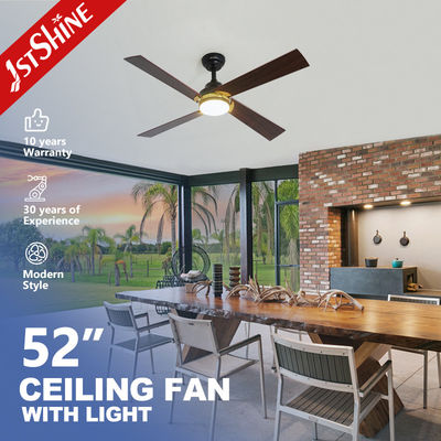 Controllo remoto intelligente 52 pollici 6 velocità MDF ventilatore di soffitto nero con materiale di corpo in metallo