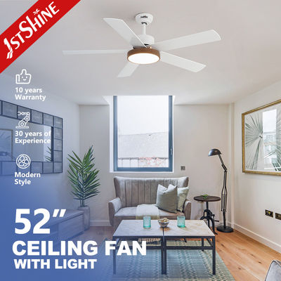 LED Smart Ceiling Fan Light Finish Bianco 5 MDF Lame Alta Velocità