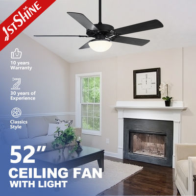 Ventilatore di soffitto a LED a controllo remoto con lame di MDF nero e illuminazione a LED a risparmio energetico
