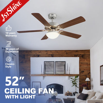Ventilatore di soffitto decorativo intelligente con luce 2 * E27 gomma di nichel spazzolato MDF controllo remoto