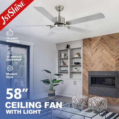 Smart Home Ventilatore di soffitto da 58 pollici con 5 lame in MDF e controllo remoto 3 luci a LED a colori
