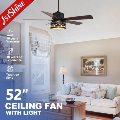 5 lame di MDF Ventilatore di soffitto in stile industriale con luce a controllo remoto