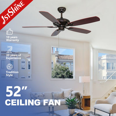 Classic Coffee Color 5 MDF Blades ODM Ventilatore di soffitto con catena di trazione 3 velocità