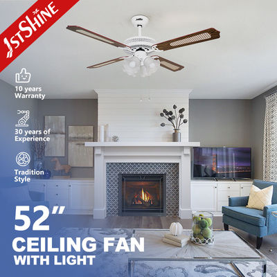 Ventilatore da soffitto decorativo bianco da 52