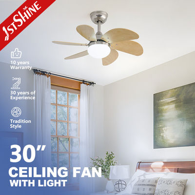 Piccolo ventilatore di soffitto da 30 pollici con luce e telecomando 6 lame di MDF 6 velocità 10 anni motore