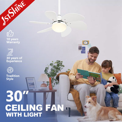 Buon prezzo Ventilatore di soffitto bianco luce camera dei bambini motore a corrente continua 30 pollici mini LED ventilatore di soffitto in linea